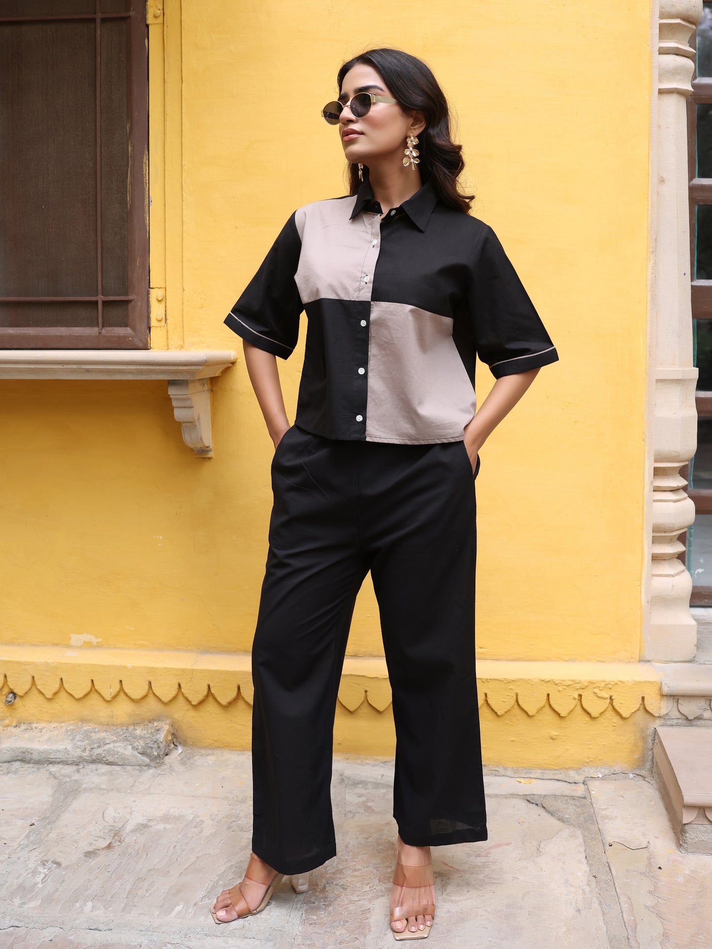 Colorblock Pure Cotton Co-ord Set