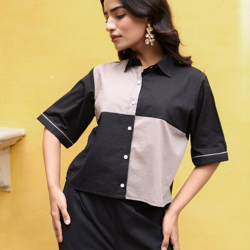 Iva Pure Cotton Colorblock Co-ord Set