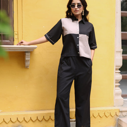 Iva Pure Cotton Colorblock Co-ord Set