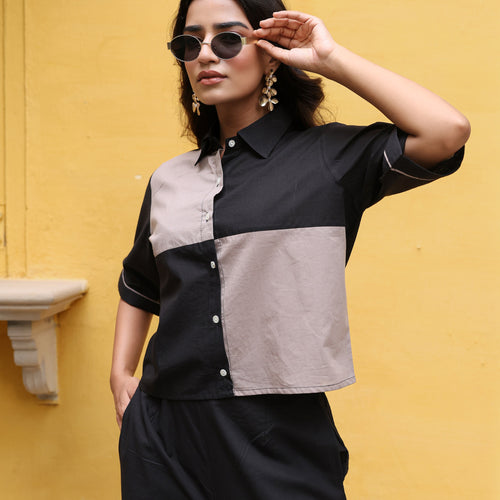 Iva Pure Cotton Colorblock Co-ord Set