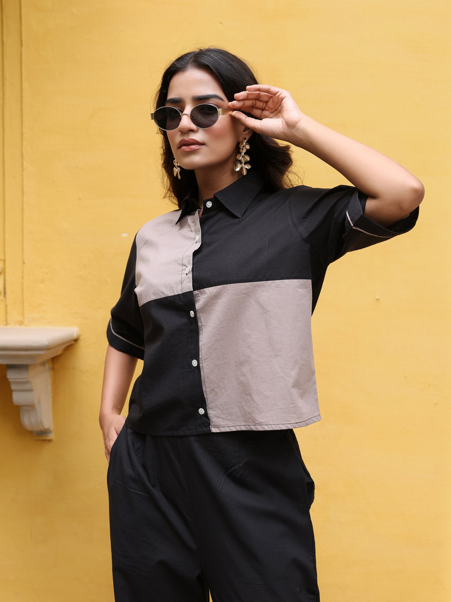 Colorblock Pure Cotton Co-ord Set