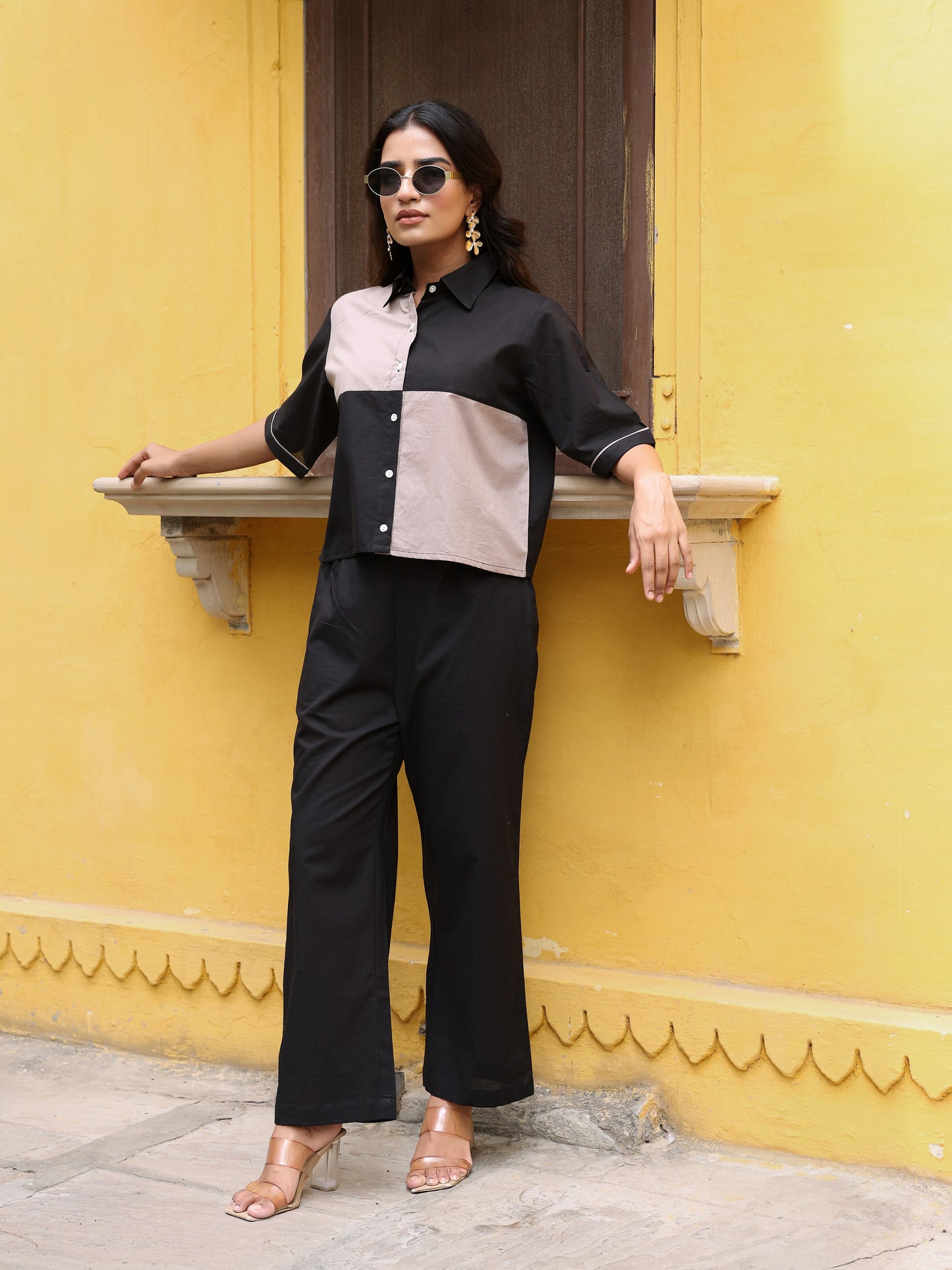 Colorblock Pure Cotton Co-ord Set