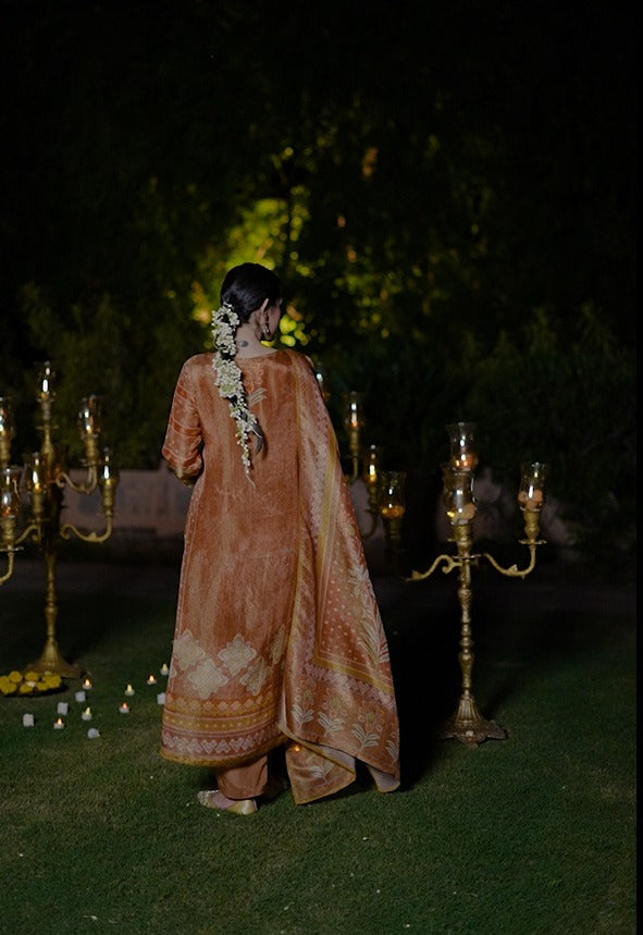 Ash Brown Shimmer Suit Set