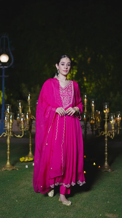 Rani Pink Chinnon Suit Set