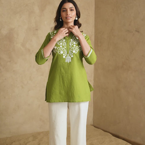 Noor Pure Cotton Embroidered Cotton Top