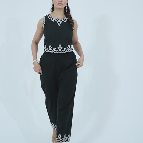 Zola Embroidered Crop Co-ord Set