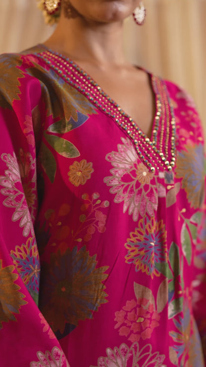 Hot Pink  Daisy A-line Suit Set