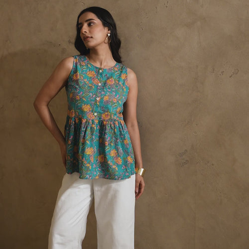 Amber Pure Cotton Peplum Top