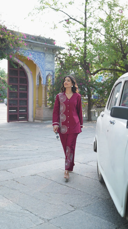 Pure Cotton Embroidery Co-ord set