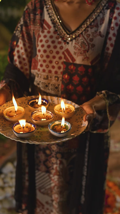 Wine Pakistani A-line Suit Set