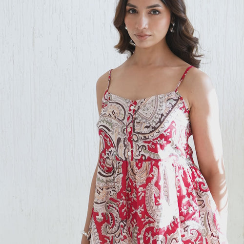 Alaya Printed Pure Cotton Peplum Top