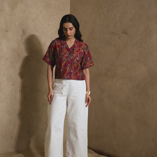 Remi Abstract Crop Shirt